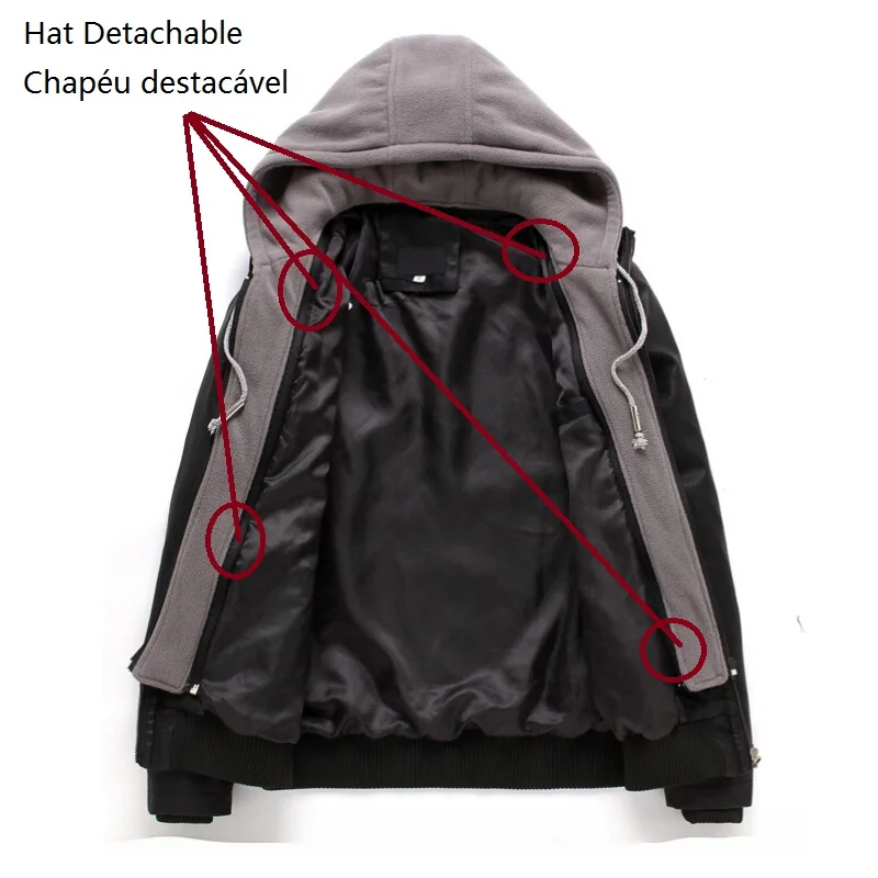 &quotЕвропейский размер&quot съемный хлопок черный с капюшоном Мотоцикл Байкер для