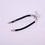 Dark Silver Plated 30 шт. украшения zyunz Черный Хлопок Веревка Браслеты, пригодный для изготовления микро проложить украшения CZ Разъем браслеты - Окраска металла: Dark Silver Plated