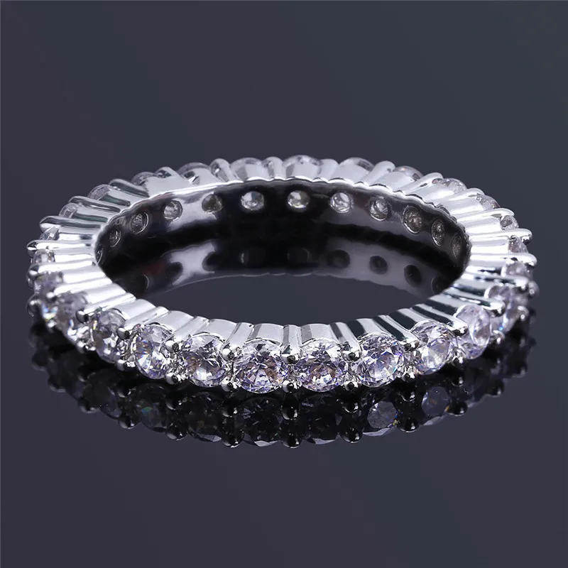 

HIP Hop 1Pc Full Pave Rhinestone Silver Ripple Personality Fashion Ring For Women Jewelry Dropshiping