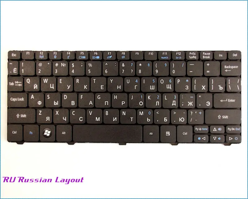 Новая русская клавиатура для ноутбука Acer Aspire One PK130AU2000 PK130AE3000 PK130AE1000 V111102AS1