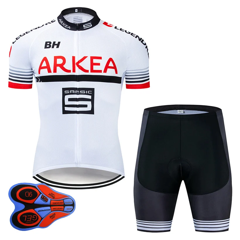 Cycling Set Профессиональная команда ARKEA, летняя велосипедная майка 9D, комплект с нагрудником, MTB униформа, красная велосипедная одежда, быстросохнущая одежда для велосипеда, Ropa ciclismo, гелевая подкладка - Цвет: Cycling Set