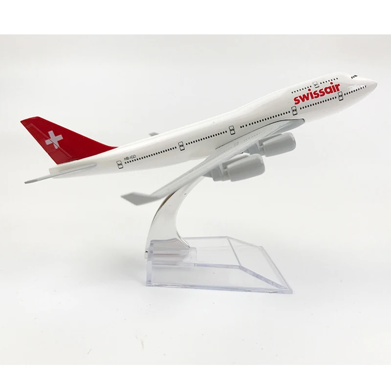 Бесплатная доставка swissair модель самолета Boeing 747 самолет 16 см металлический сплав