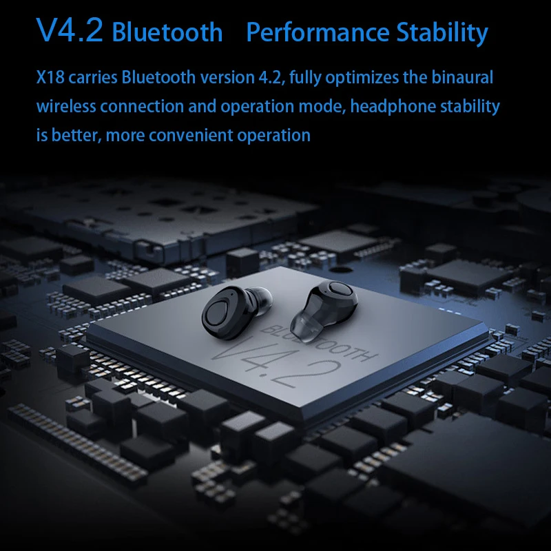 TYNNSEIN TWS Wireless Bluetooth Earphone Sport Stereo Earbud with Mic Handsfree Headset Charging Box for Smart Phone M18 | Электроника