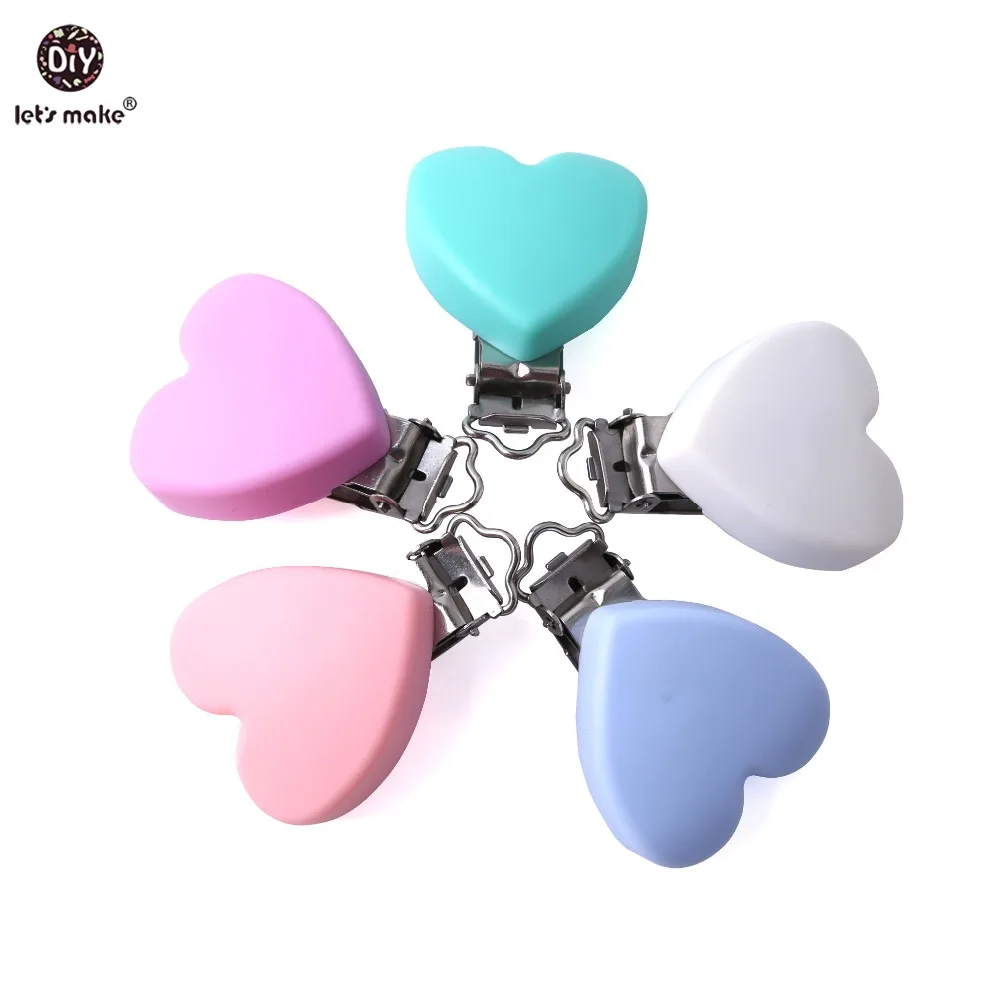 Let's Make Baby Teether 1 шт. зажим для соски в форме сердца из нержавеющей стали пищевой