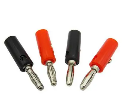 

10pcs Black & Red Wire Audio Speaker Cable Banana Plug Connectors 4mm Adapter