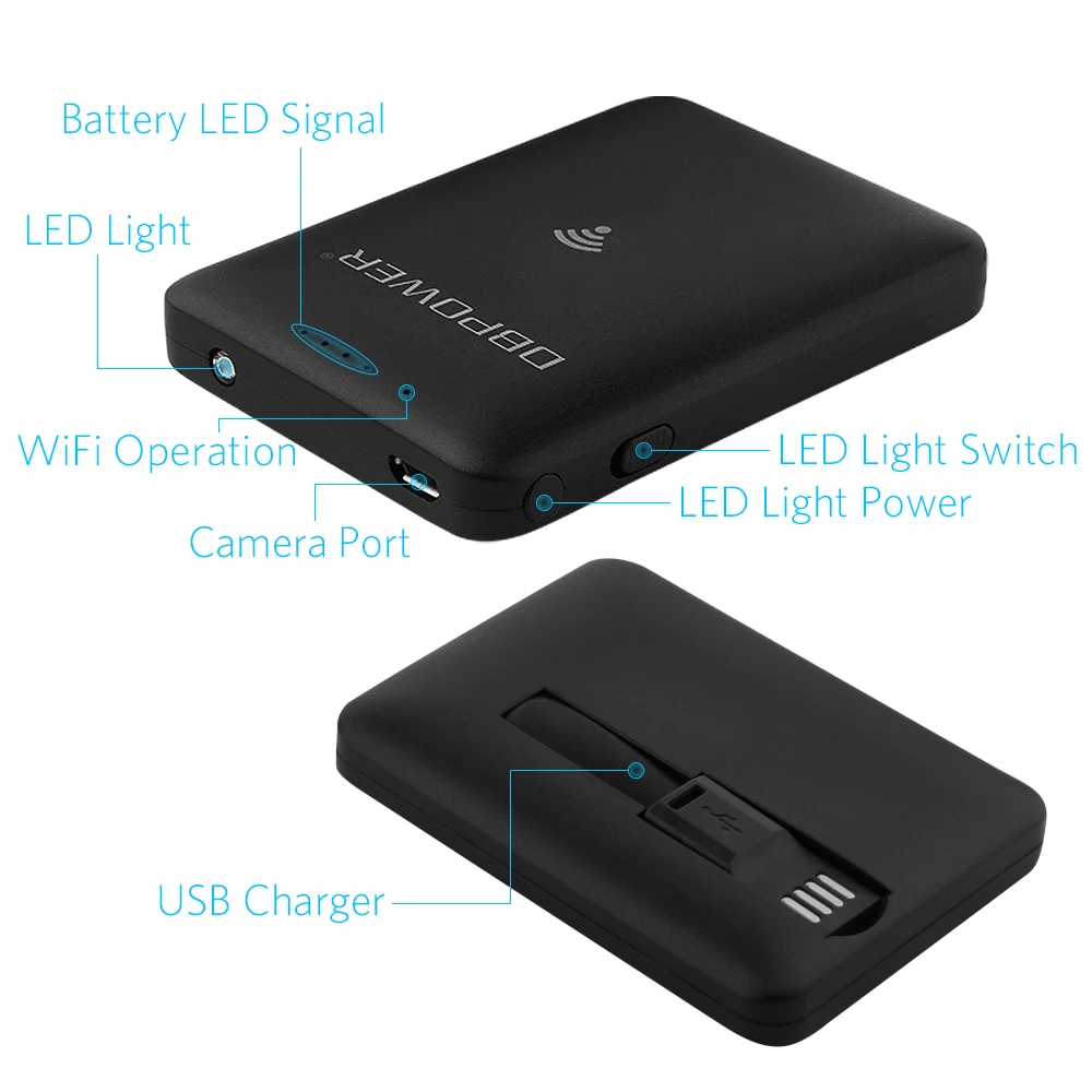 Dbpower 2.0mp HD 720 P Wi-Fi эндоскопа 9 мм объектив 1/3/5/10/15/ 20 м Инспекции Змея камеры 6LED