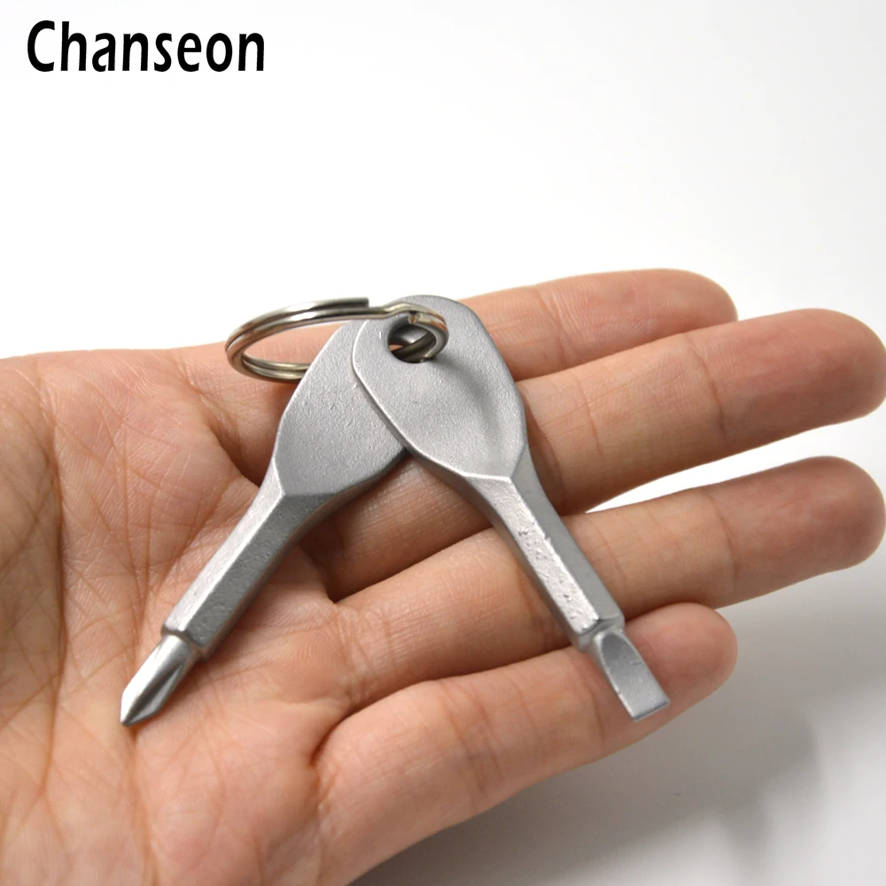 Chanseon точный литая сталь Портативный мини брелок с крестовой прямой отверткой для