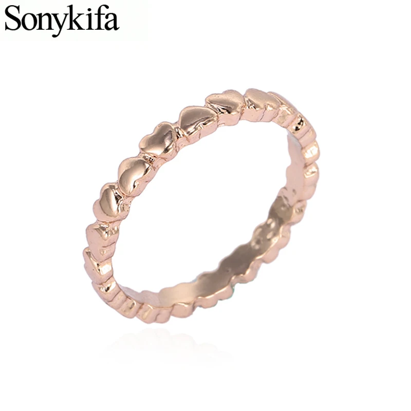 Женское кольцо на палец Sonykifa обручальное с любовным сердцем в подарок 3