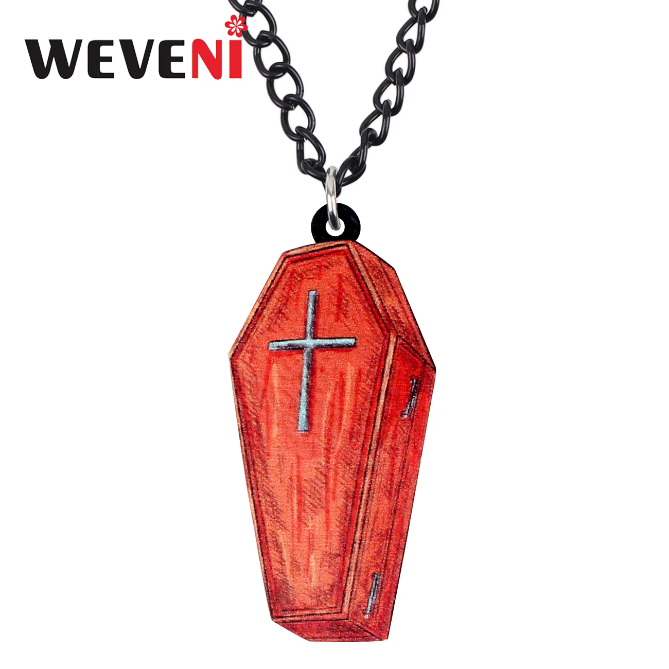 WEVENI массивная акриловая шкатулка на Хэллоуин ожерелье кулон цепочка для свитера