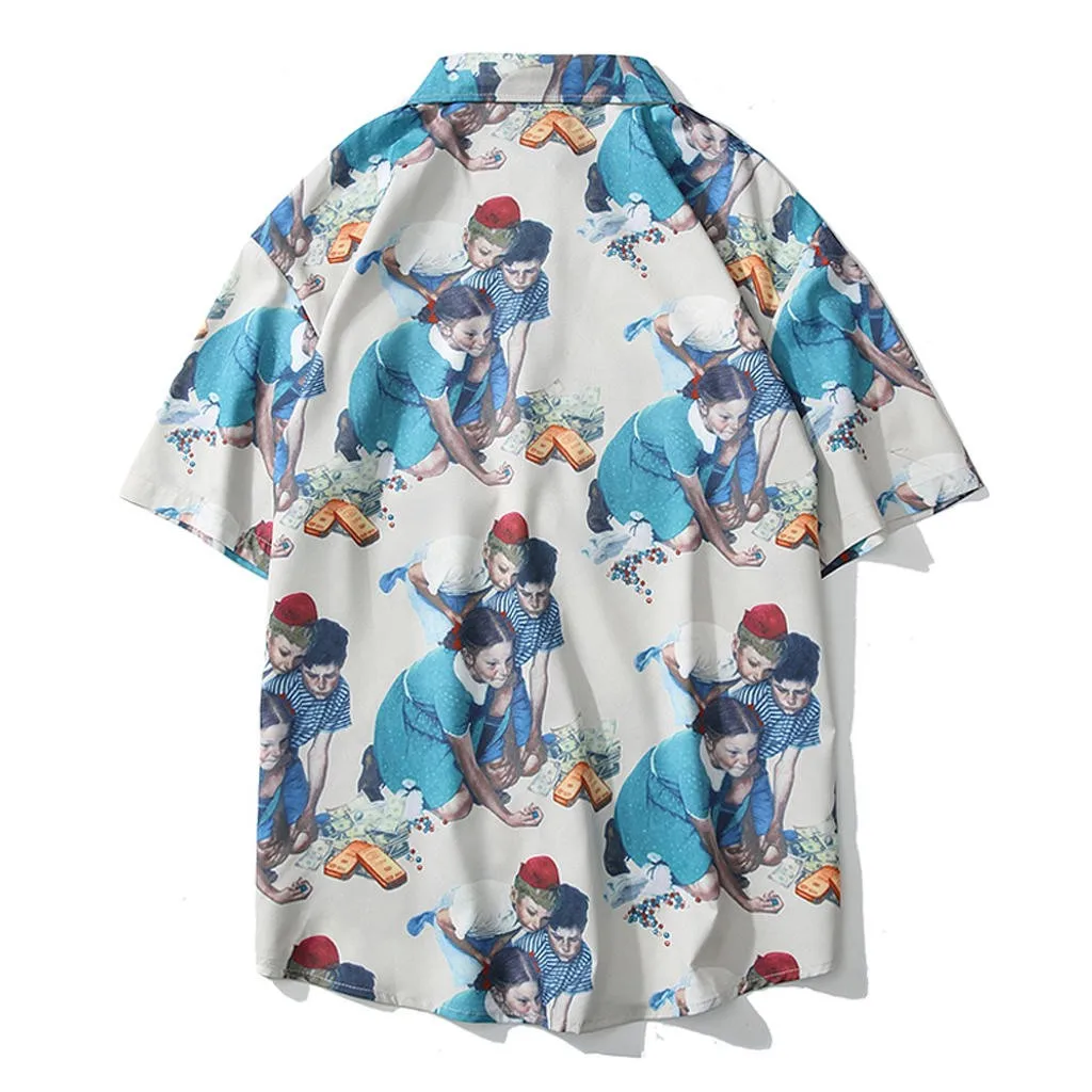 Womail Новое поступление 2019 мужская рубашка с коротким рукавом свободная модная