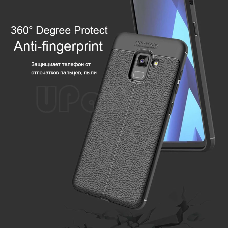 Upaitou мягкий чехол TPU для Samsung Galaxy A5 2018 кожаный Текстура силиконовый A8 телефон |