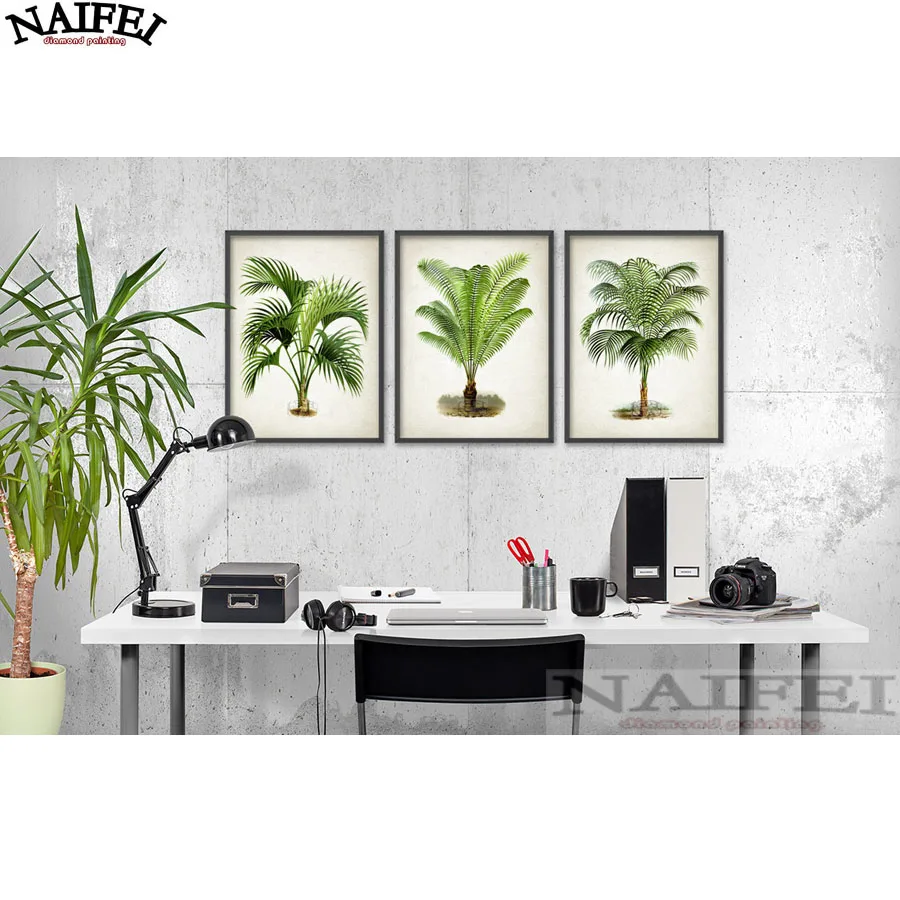 Пальмовое дерево ботанический Современный домашний декор полноразмерная 5d