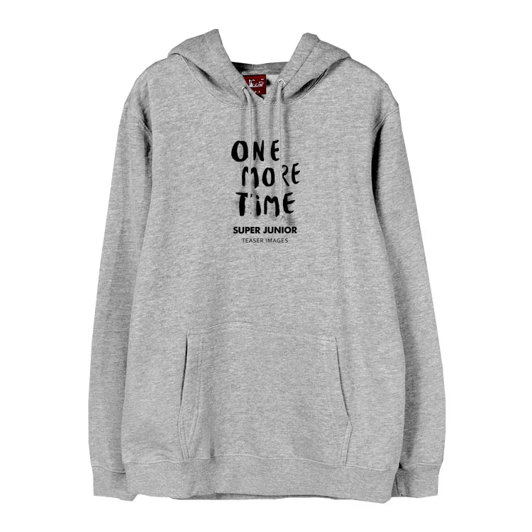 

Kpop super junior new album one more time letters printing fleece/thin hoodies for fans unisex supportive pullover sweatshirt