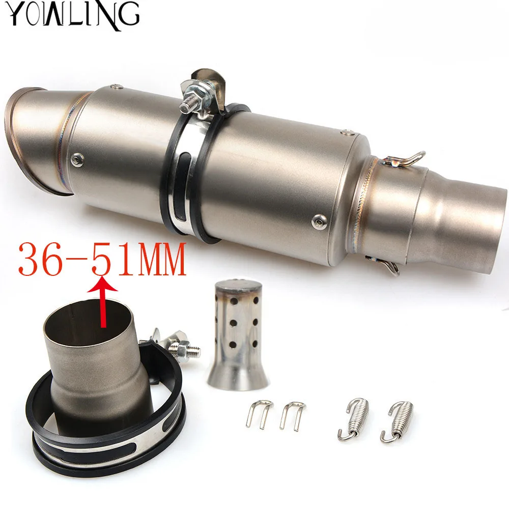 51mm 61MM Motorcycle Exhaust Pipe Escape For S1000RR YZF R1 FZ1N MT09 GSX-R750 R25 NINJA250 CBR1000 Z750 Z800 Z1000 Z900 Z650 | Автомобили