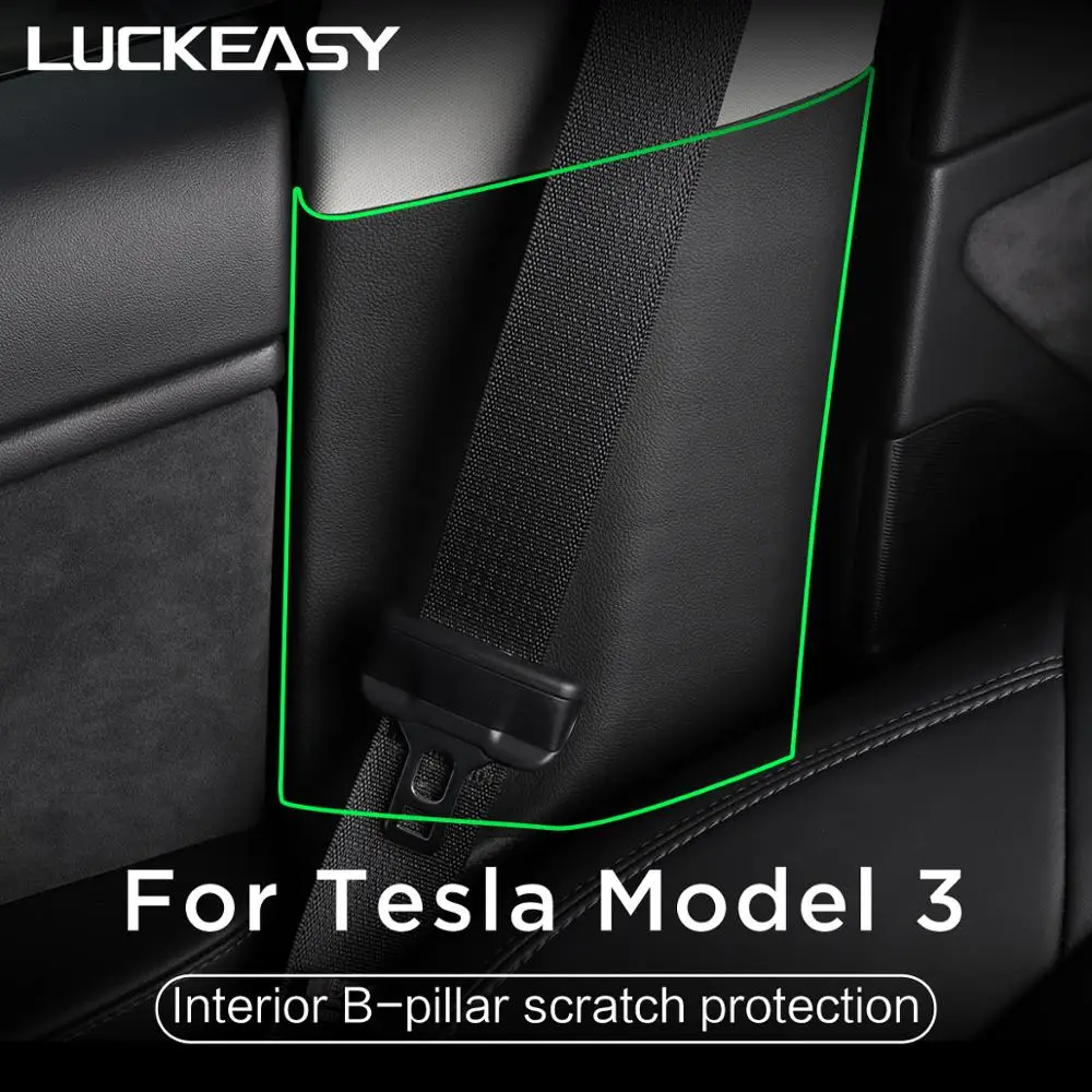LUCKEASY for Tesla Model 3- Invisible Car door Anti Kick Pad Protection Side Edge Film Protector Stickers