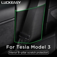 luckeasy for tesla model 3 2021 invisible car door anti kick pad protection side edge film protector stickers model3 2021