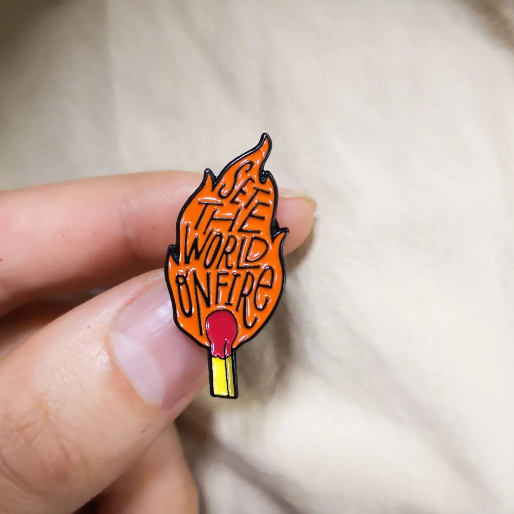 Броши с эмалью в стиле мультфильма установить мир на огне | Украшения и