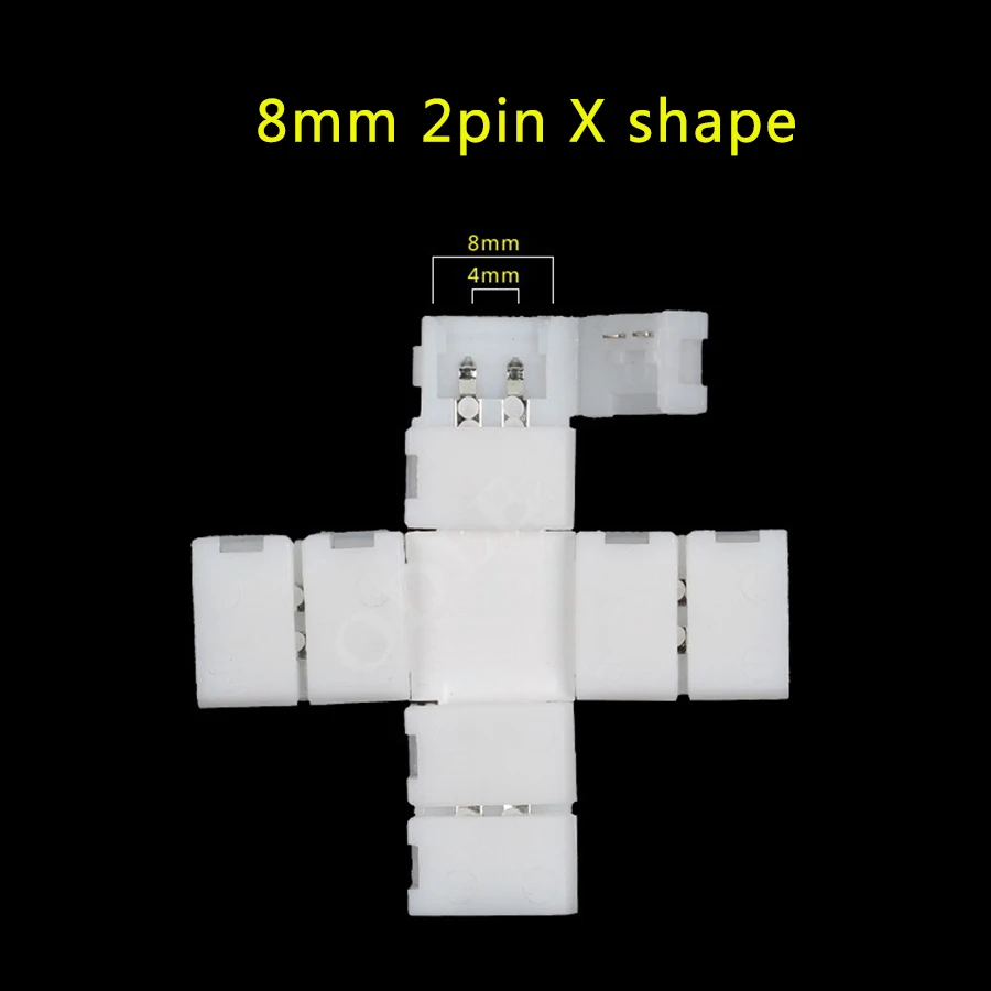 Угловой адаптер для одноцветной светодиодной ленты 3528 8 мм 2pin T L X|8mm connector|l connectorled