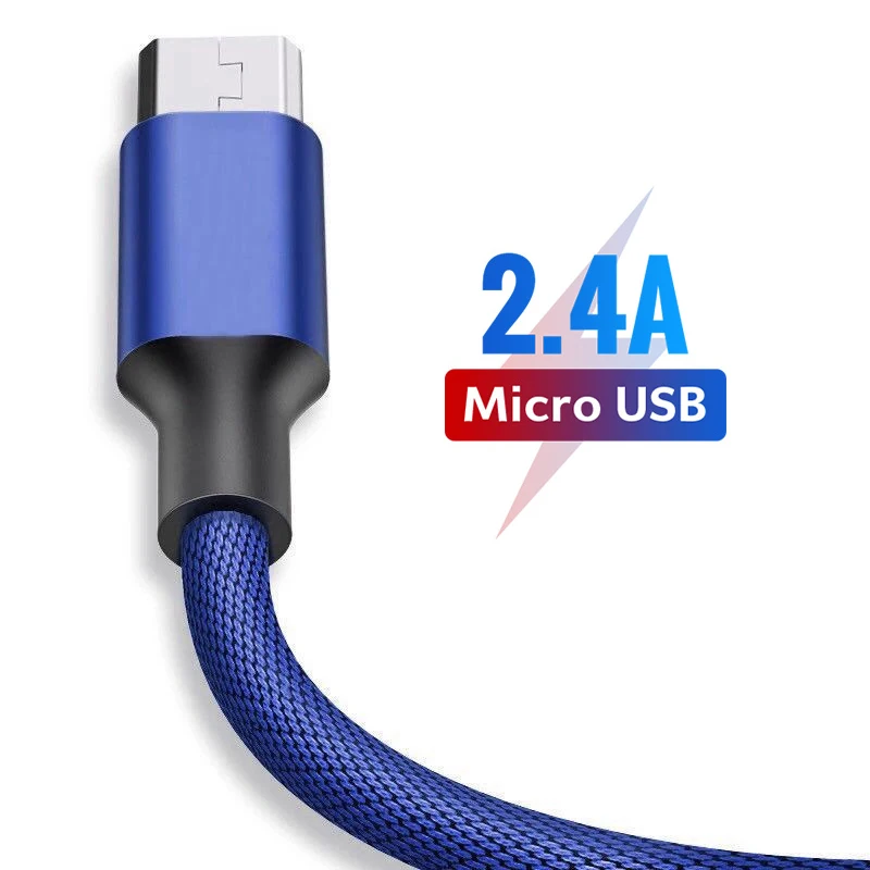Микро USB кабель 2.4A быстрой зарядки зарядное устройство через Micro для samsung S7 Xiaomi Redmi
