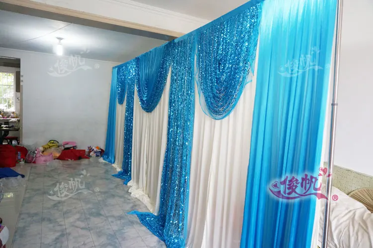 Фотофон Королевский Синий Свадьба занавеска блестки Swag 3 м * 6 (10 футов 20 футов)