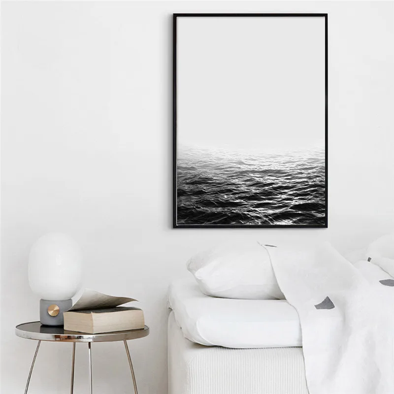 Nordic Стиль океан морская Wall Art Холст Картина Пейзаж мотивационный постер картину