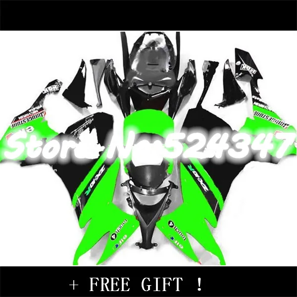 

Эй-зеленый черный + для KAWASAKI NINJA ZX-10R 08-10 B219 ZX10R заводской зеленый ZX 10R 08 09 10 2008 2009 2010 пользовательский обтекатель