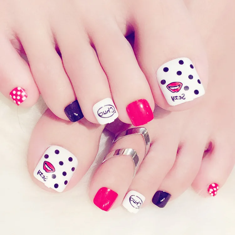 Новые летние сексуальные губы Модные поддельные узоры для ногтей одноцветные