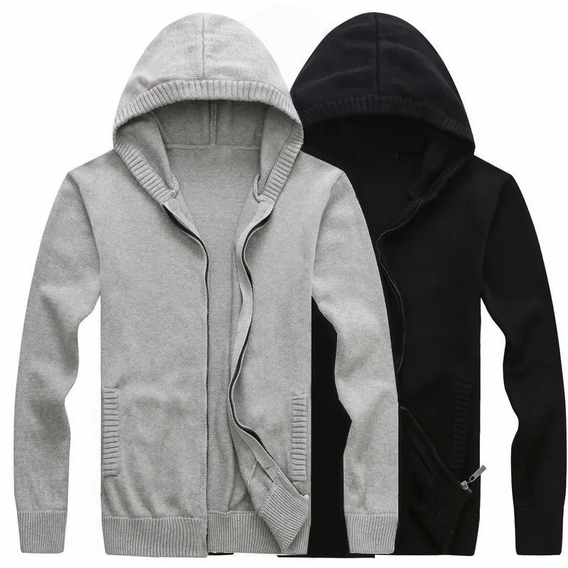 

Free shipping Plus size Autumn men's clothing sweater male with a hood cardigan turn-down collar men sweater male M-6XL