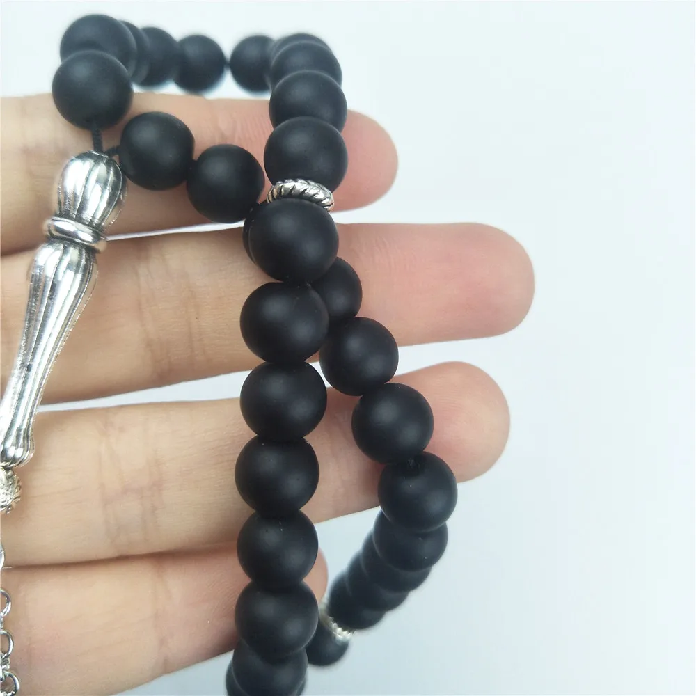 Matt 33 Tasbih 8 мм черные браслеты с бусинами из кристаллов ручной misbaha аксессуары