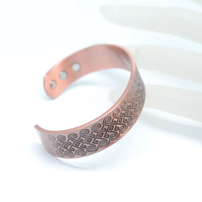 Эскалус винтажный магнитный браслет из чистой меди для мужчин Энергетический