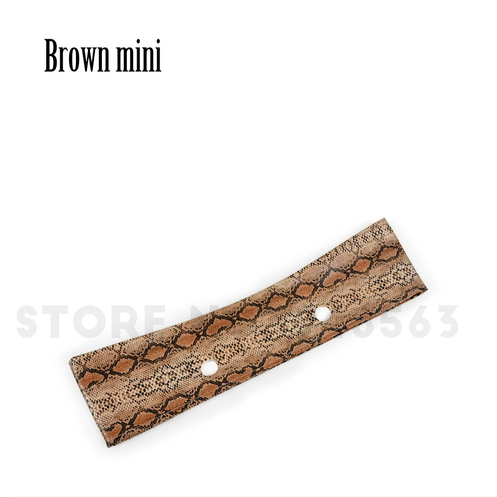 brown mini Tanqu украшение с кожаной отделкой для Obag O Bag Классическая Мини искусственная однотонная змеиная кожа PU серпантин планки для весеннего сезона - Цвет: brown mini