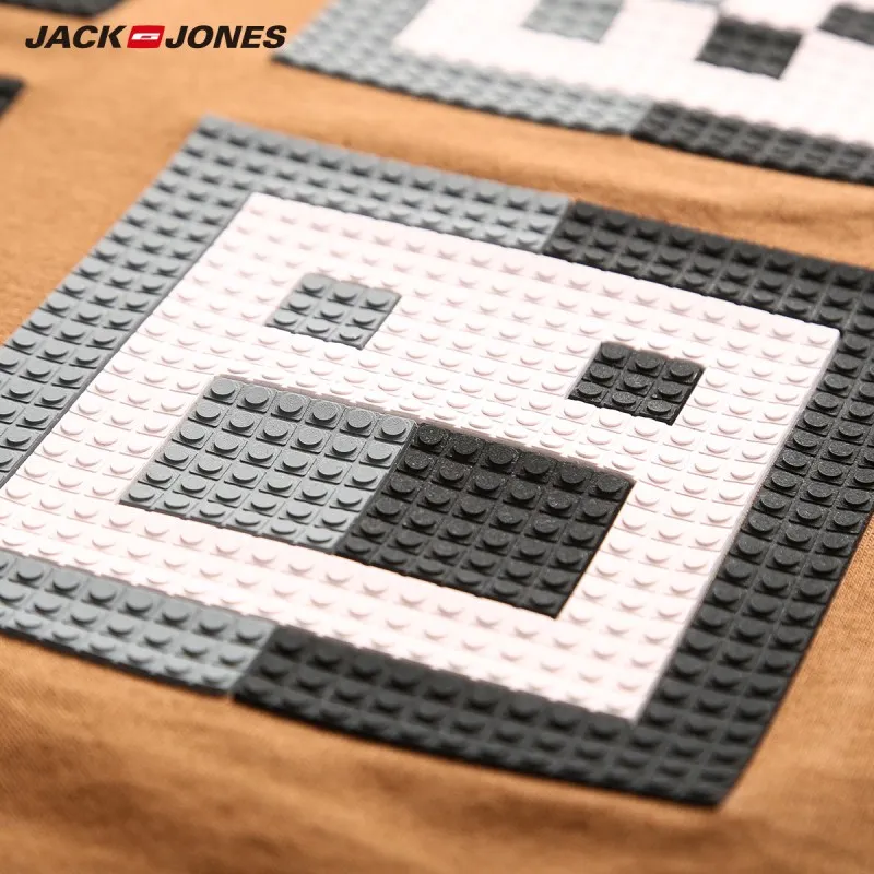 Мужская футболка с короткими рукавами JackJones 100% хлопок принтом 219101555|Мужские