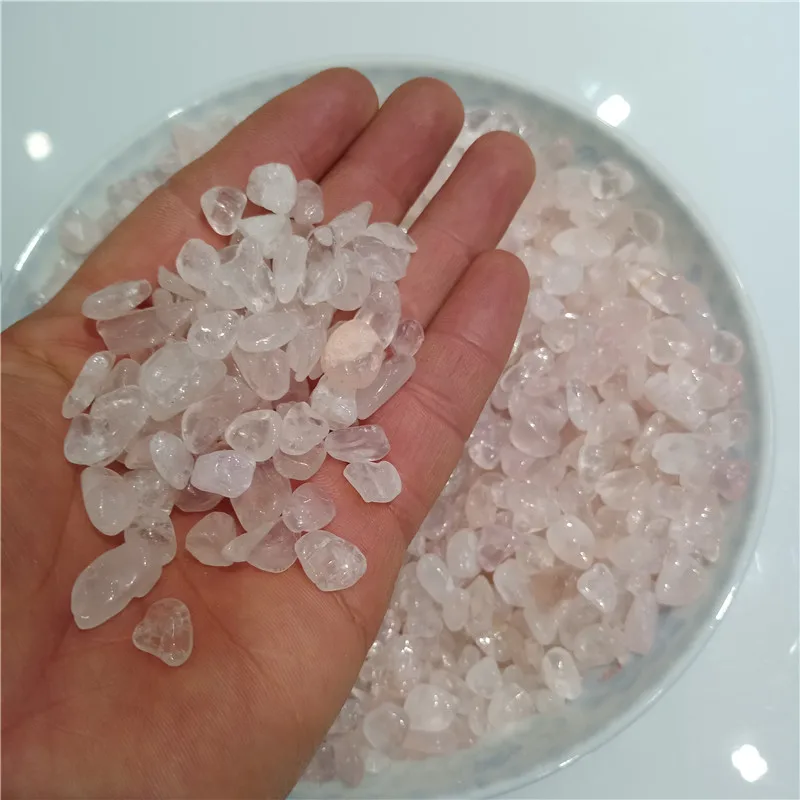 100g natural Rose Quartz Pink Crystal gravel mineral purify degaussing Fish tank Ornamental Specimen collection geological 1cm | Дом и сад