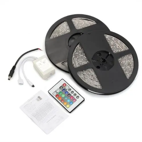 FDDT ленточный светильник RGB SMD 3528 600 светодиодный DC 12V гибкий водонепроницаемый 10M 2x5