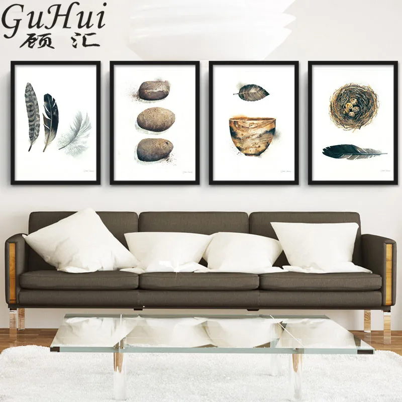 Настенный постер с пером в скандинавском стиле|decorative painting|art posterquadros de parede |