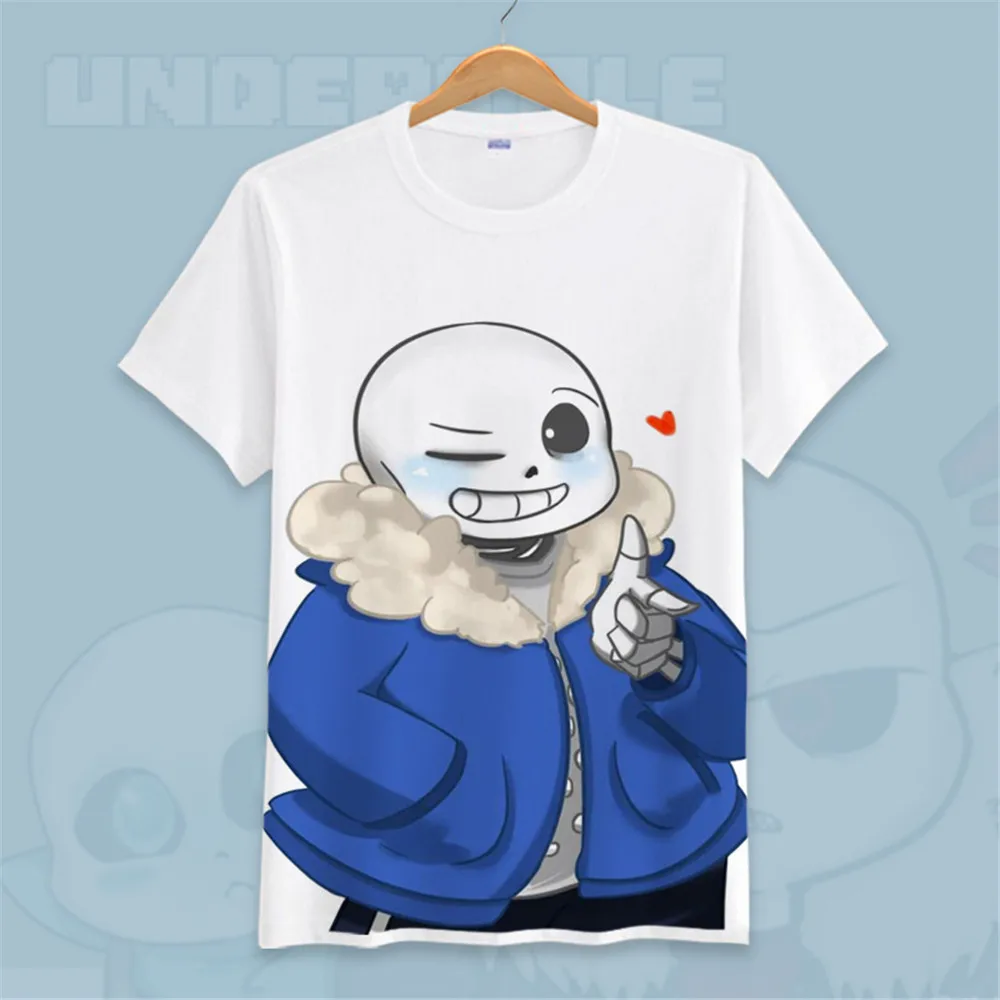 Косплей игра Undertale футболка с коротким рукавом sans И papyrus Подростковая рубашка