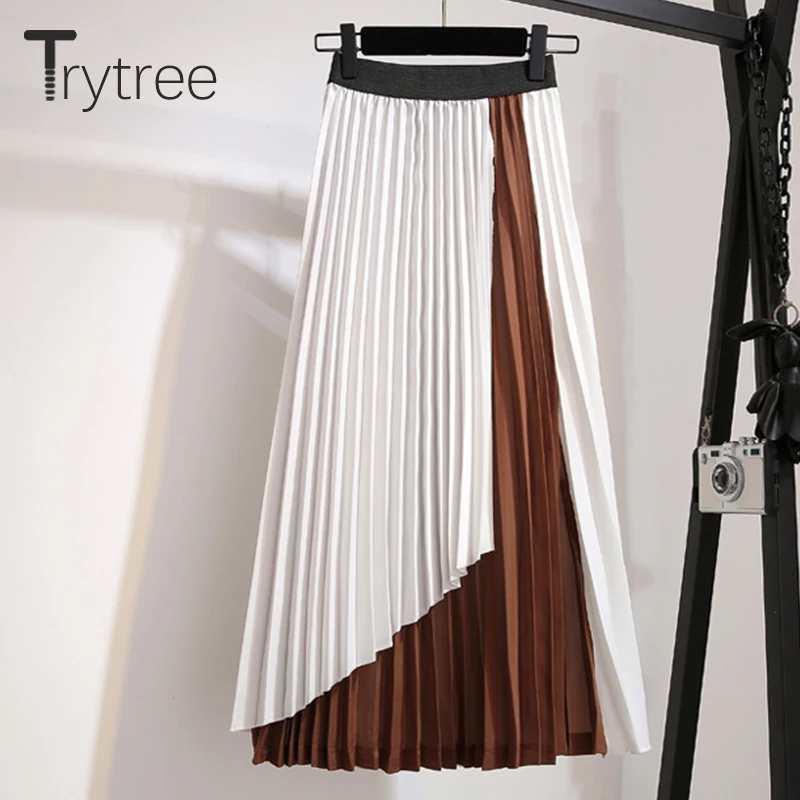 Trytree/весенне летний женский костюм из двух предметов повседневные Топы + юбка топ