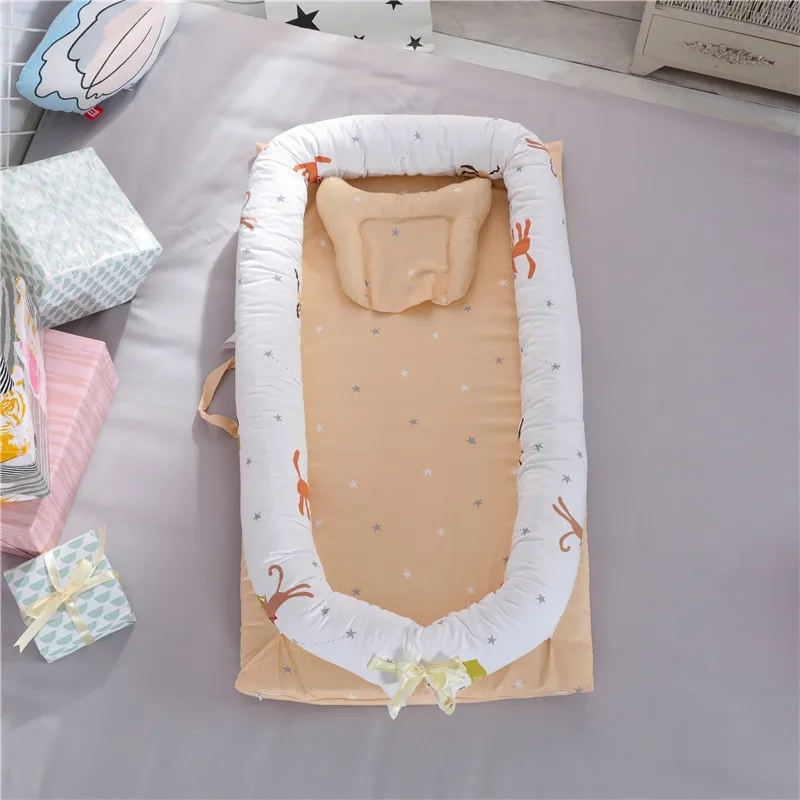 Детская колыбель для малышей; детская кроватка для новорожденных; детское гнездо; детская кроватка для ухода за ребенком; 16 цветов; портативная детская кроватка с подушкой