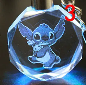 Lilo& stitch модный брелок со стразами из мультфильма аниме Хрустальный блестящий шар для косплея светодиодный брелок для автомобиля светодиодный брелок для ключей - Цвет: 3