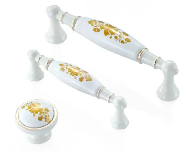 

Upscale Cabinet ceramic drawer pull antique rural ivory ceramic handle wardrobe door handles