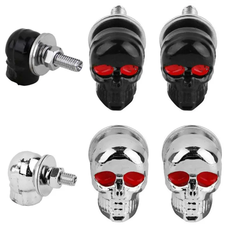 4 шт./лот резьбовые заглушки Мотоцикл Машина Грузовик Хром Череп винты крышка