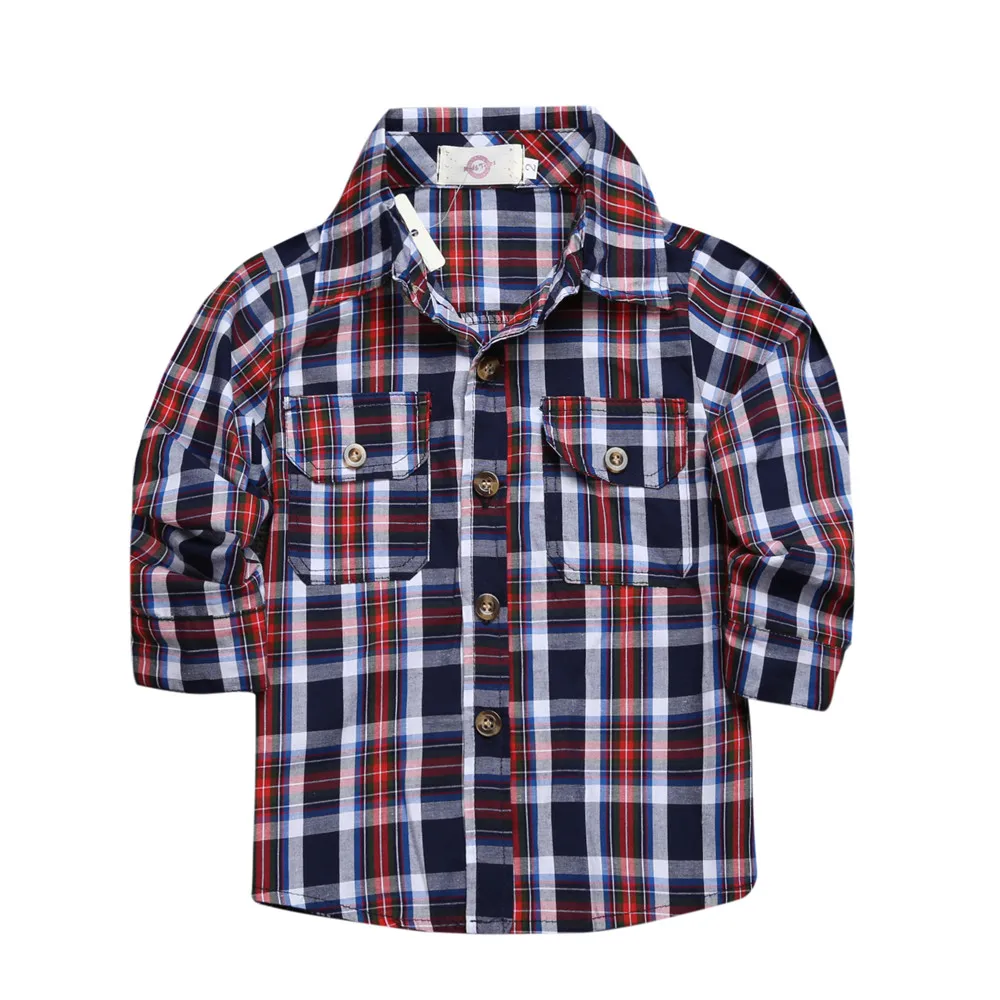 Весенние комплекты детской одежды рубашка в клетку с длинным рукавом футболка