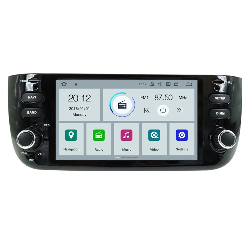 Автомобильный радиоприемник на Android 9 0 для Fiat Abarth Punto EVO Linea 2012 2016 Octa Cores 4G + 32G