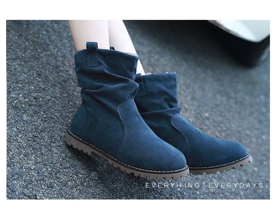 Осень-зима ; новые женские полусапожки; Botas Mujer; плиссированные ботинки с круглым носком; Ботинки martin на плоской подошве; женская обувь; большие размеры