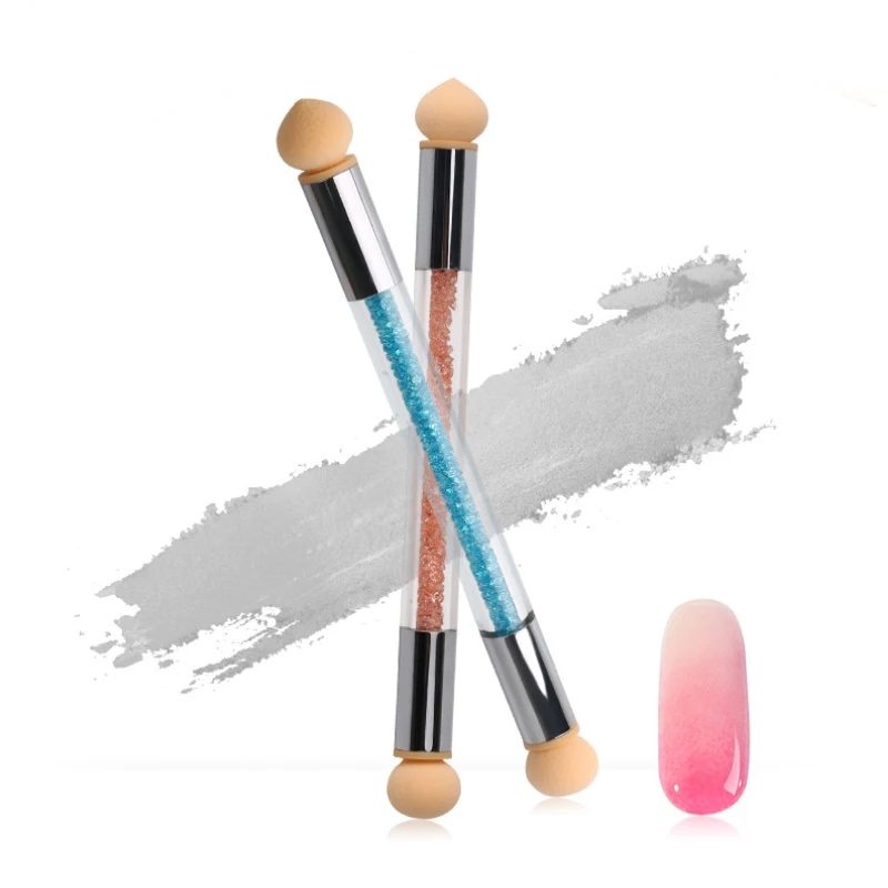 1 Набор губка градиентная ручка для ногтей затенения из горного хрусталя Ручка