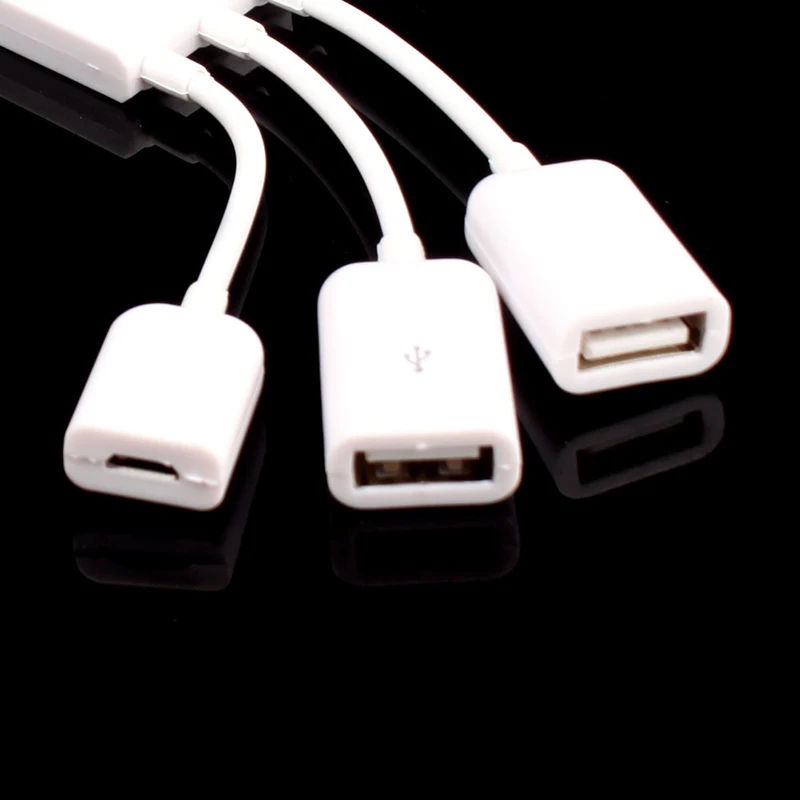 Горячий двойной микро USB хост OTG концентратор адаптер кабель для Samsung Galaxy S3 S4 Google