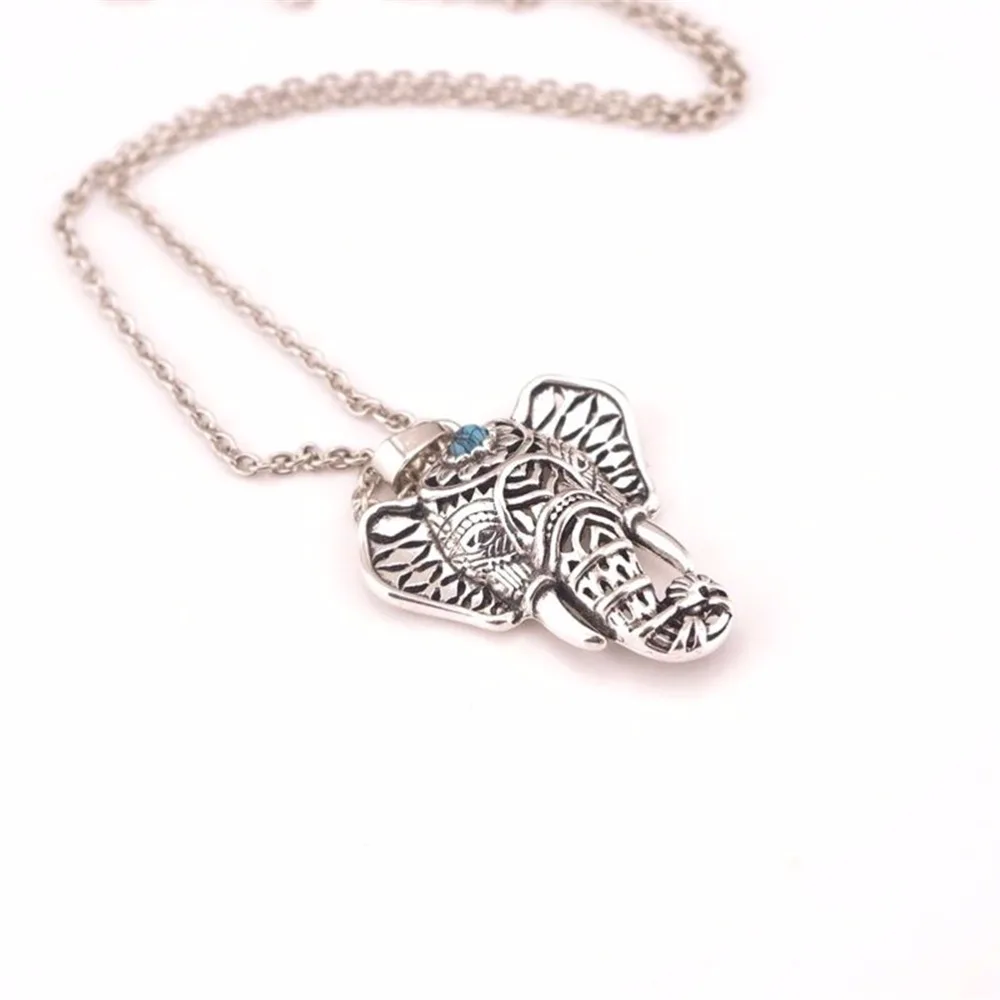 Новый голубой камень слон ожерелье Богемия Bijoux Collare бар Бохо антикварное колье |