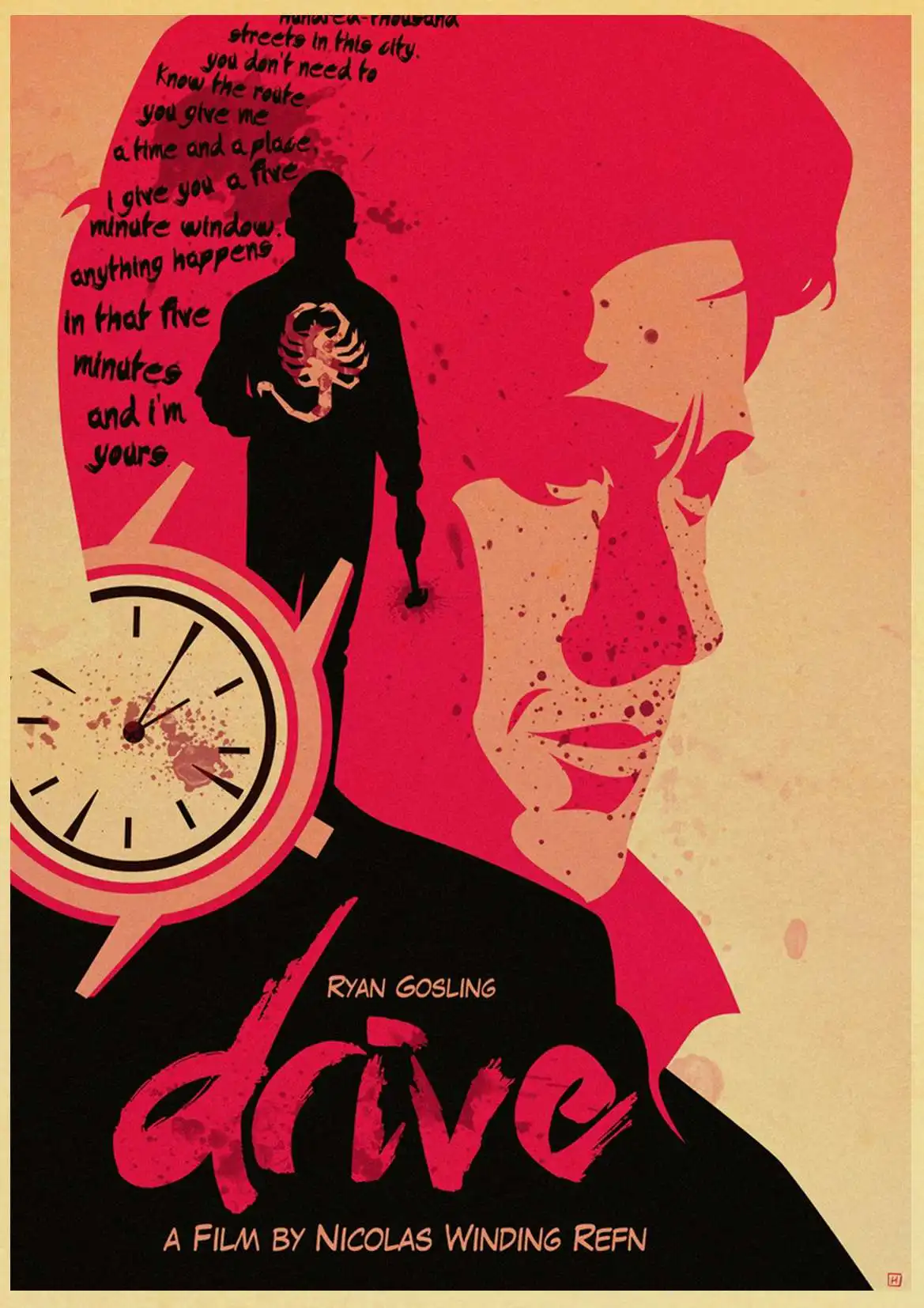 E101 Drive Ryan Gosling Carey Mulligan винтажный бумажный плакат настенная живопись украшение дома 42X30 см 30X21 см - Цвет: E101
