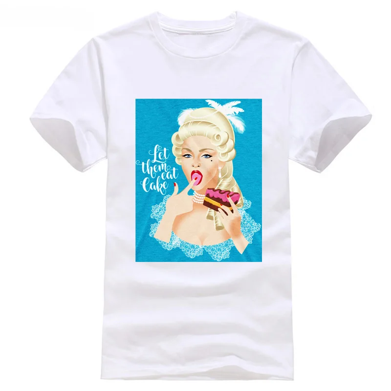 MADONNA as Marie Antoinette LET THEM EAT CAKE TRIBLEND Футболка BIG VOGUE MTV новые мужские рубашки с коротким