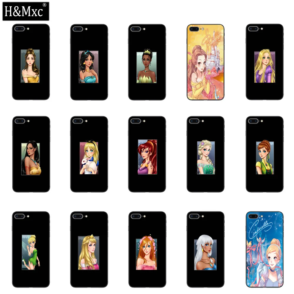 Красивые disney принцессы закаленное Стекло чехол для телефона Защита бампера iphone 8